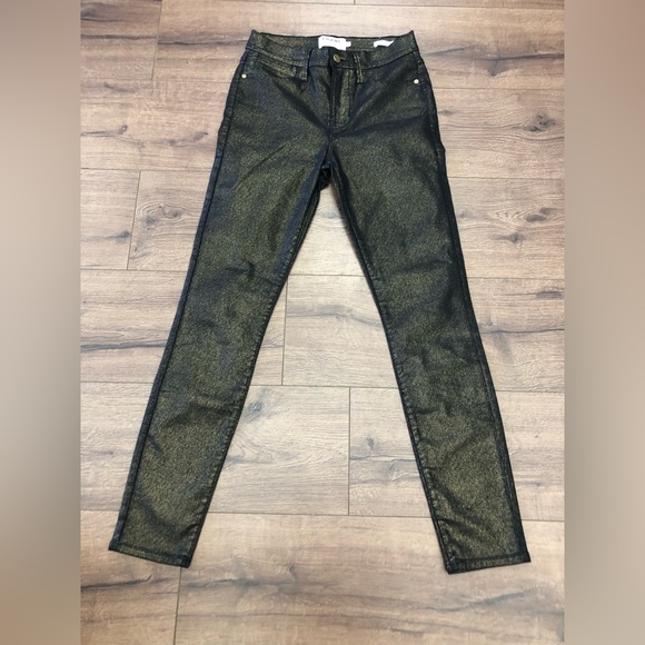 FRAME DENIM LE HIGH SKINNY COATED HIGH WAISTED JEANS SIZE 26 - Picture 2 of 9